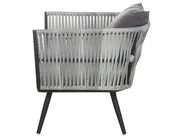 Lounge Set mit Tisch 4-Sitzer RAGUSA Polyrattan Grau_718428