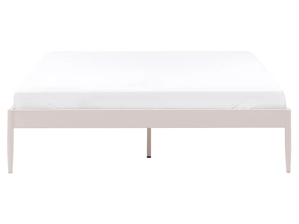 Bett mit Lattenrost Metall VAURS 160 x 200 cm Hellbeige_1165420
