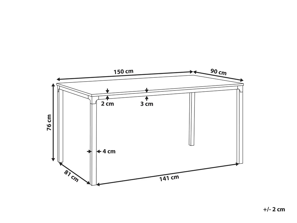 Esstisch HOCKLEY Hellbraun 150 cm 90 cm_790622