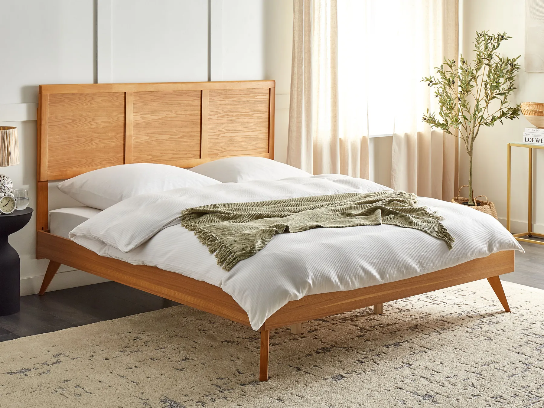 Bed ISTRES 180 x 200 cm (EU Super King) Natural Ash Wood_912588