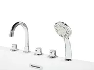 Freistehende Badewanne ROTSO 170 x 80 cm Schwarz / Weiß_811213