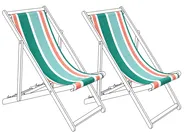 Ersatzstoff für Sonnenliege 2er Set ANZIO/AVELLINO 113 x 44 cm Bunt_1073732