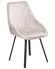 Esszimmerstuhl 2er Set TERLTON Samtstoff Hellbeige_1041268