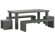 Gartenmöbel Set mit Bänken und Hockern 6-Sitzer TARANTO Beton Grau_776018