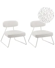 Set of 2 Armchairs FROVI Fabric Off-White_1012400