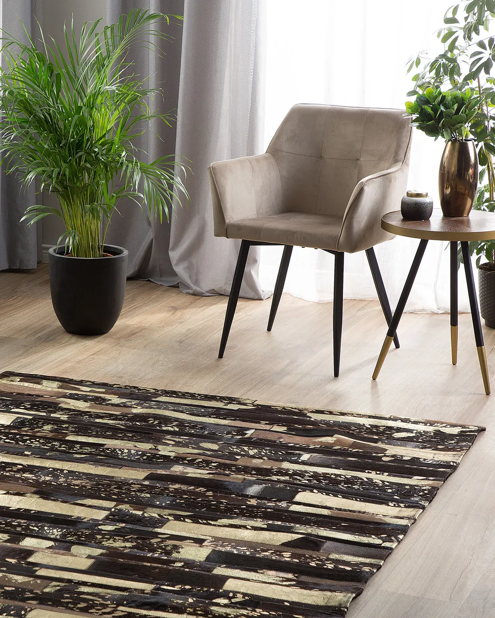 Teppich ARTVIN Braun 160 x 230 cm Echtleder