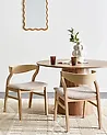 Esszimmerstuhl 2er Set MAROA Holz Hellbeige