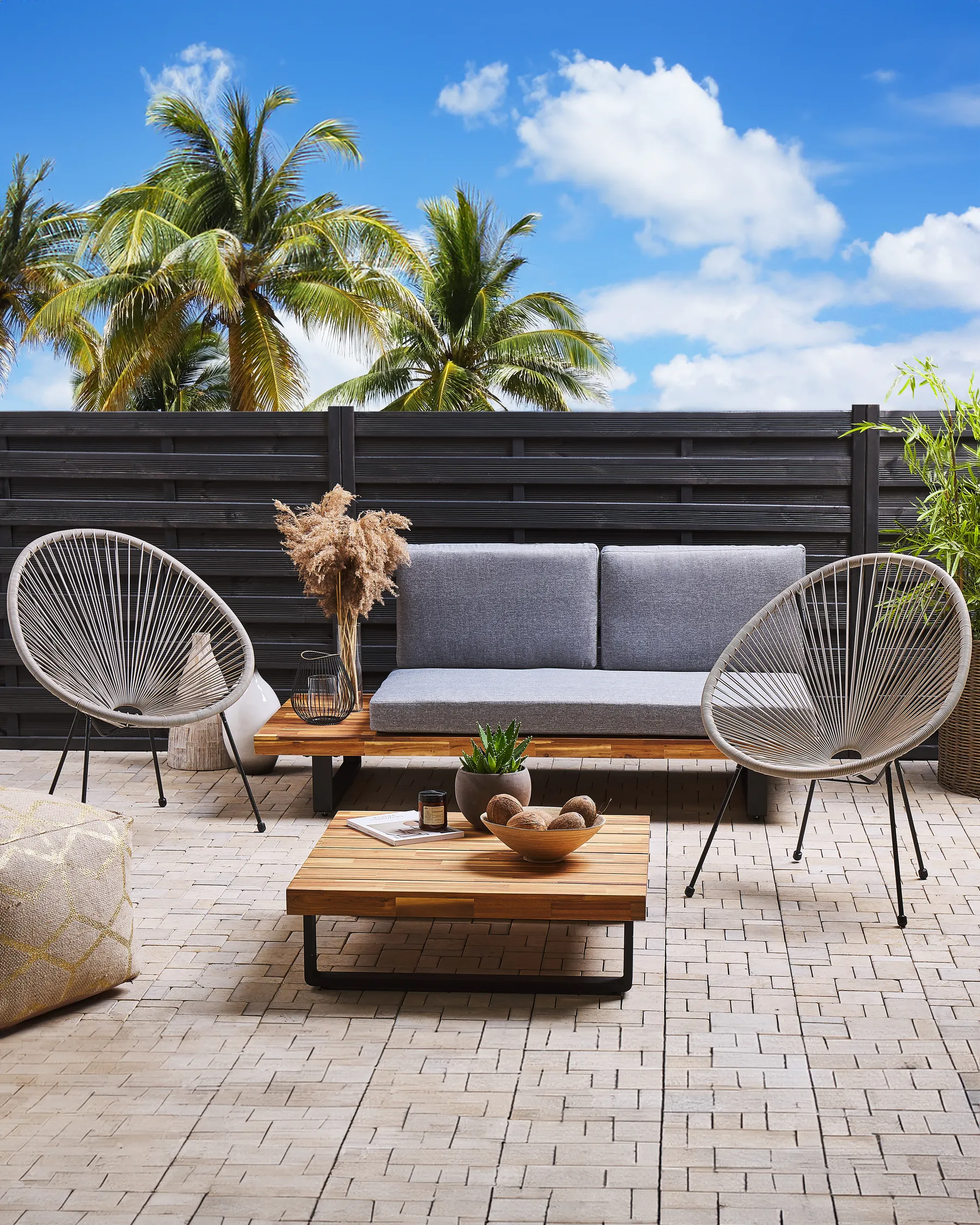Gartenstuhl 2er Set ACAPULCO II Polyrattan Hellgrau_811617