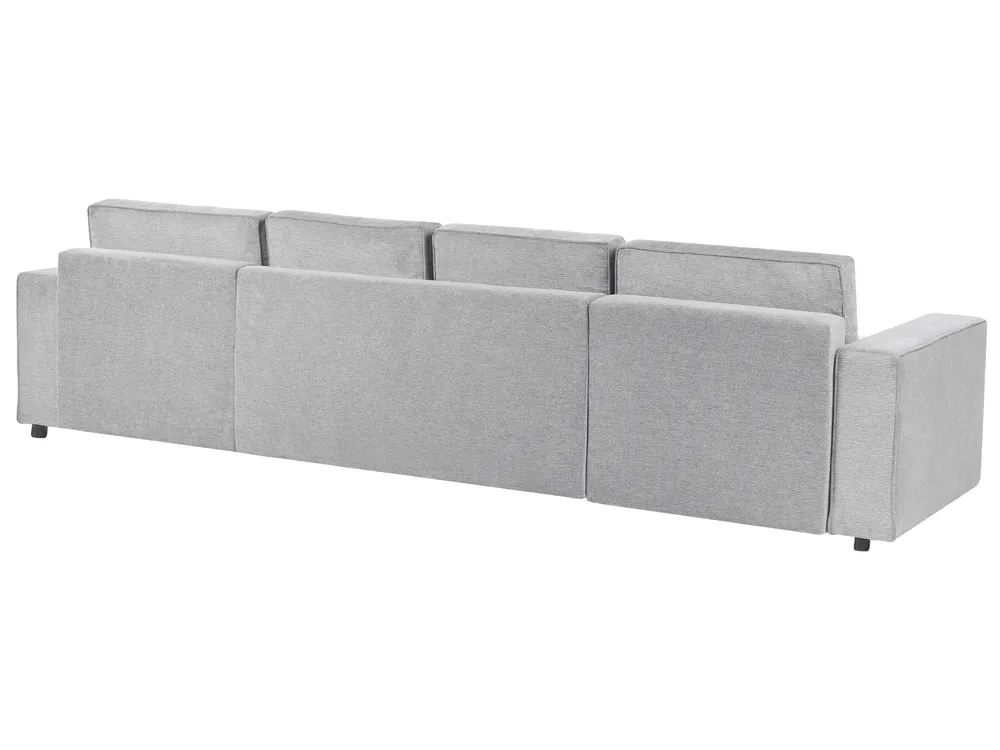 U-Shape Sofa Bed 4 Seater VATNE with Storage Fabric Grey_950577
