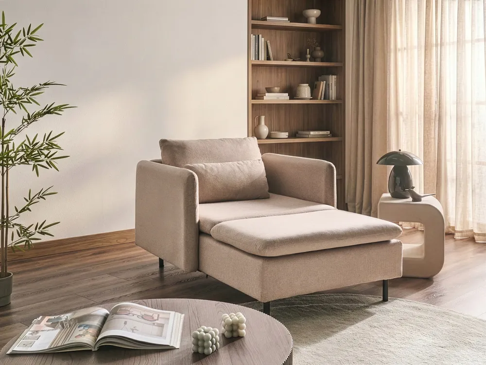 Chaiselongue EGERIS Stoff Beige