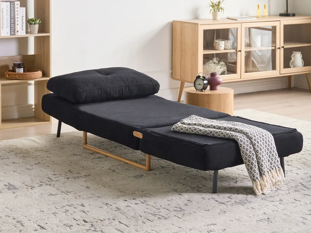1-Sitzer Schlafsofa JERSLEV Stoff Schwarz_1010101