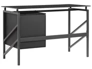 Schreibtisch MORITON 117 cm 57 cm mit Stauraum Schwarz_782272