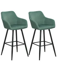 Set mit 2 Barstühlen CASMALIA Samtstoff Dunkelgrün_898987