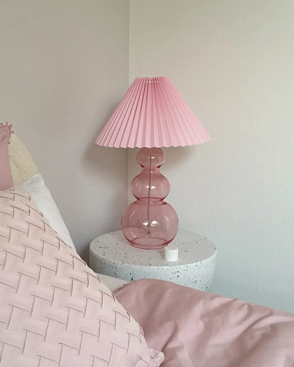 Tischlampe SENGWA Glas Rosa