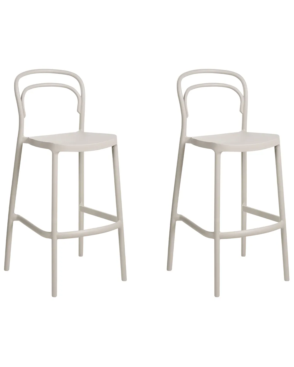 Garten-Barhocker 2er Set PORANO Beige