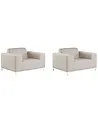Set of 2 Garden Armchairs ROVIGO Fabric Beige
