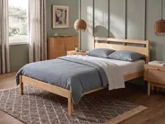 Bett mit Lattenrost Kiefernholz MERCURER 140 x 200 cm Hellbraun_1113231
