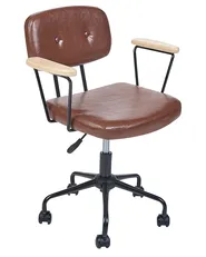 Schreibtischstuhl ALGERITA Kunstleder Braun_855228