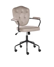 Schreibtischstuhl VELISSE Samtstoff Taupe_1062745