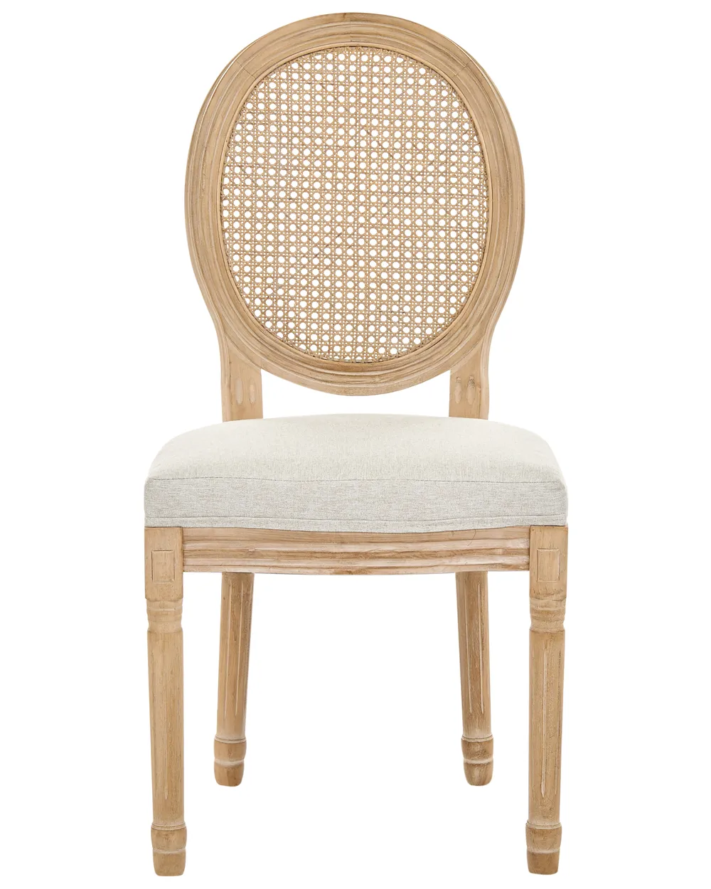 Set of 2 Chairs NIVLOC Wood Light Brown/ Beige_1090752