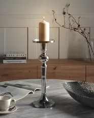Kerzenständer SANAFA 41 cm Metall Silber_882000