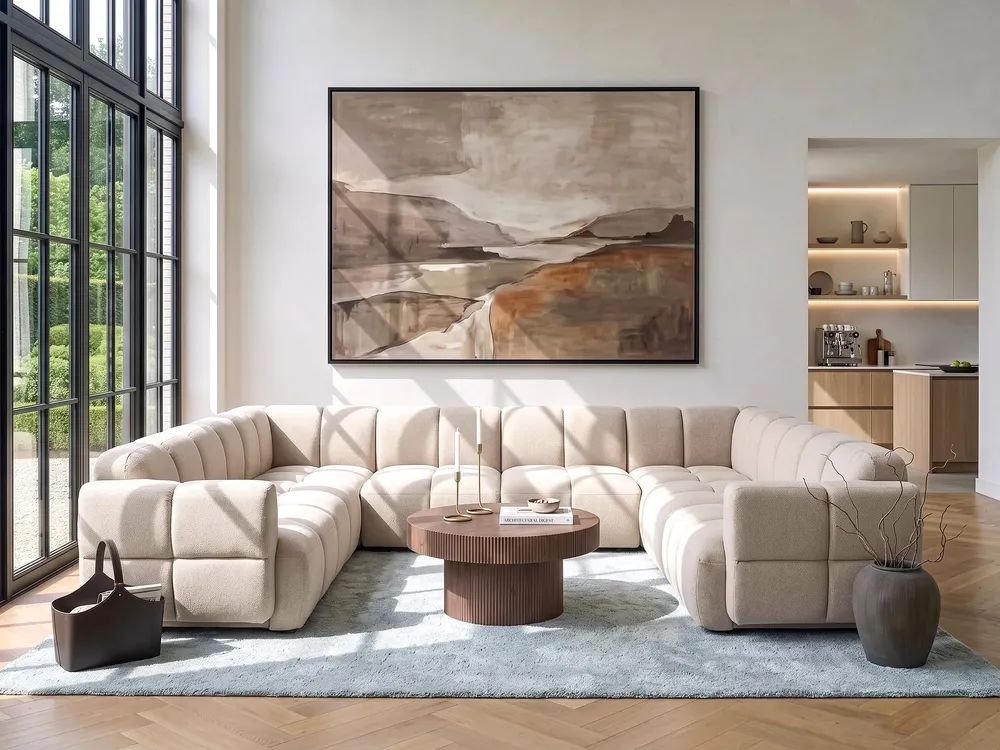 U-förmiges Modulsofa 8-Sitzer MAKSABERG Stoff Beige