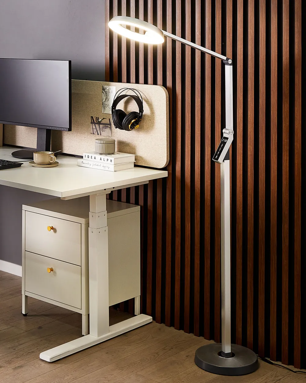 LED Stehlampe CARINA mit Dimmer Metall Silber