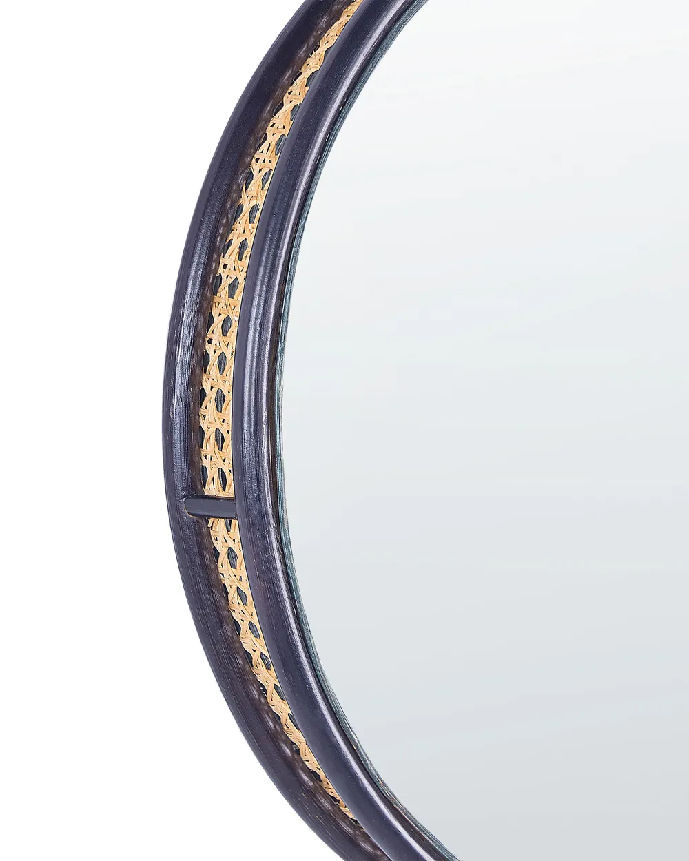 Wandspiegel DAKSA 60 cm 60 cm Rattan Schwarz_894203