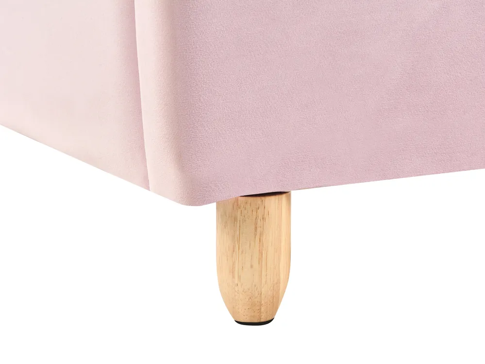 Kinderbett Muschel Samtstoff NEULISE 90 x 200 cm Rosa_984400