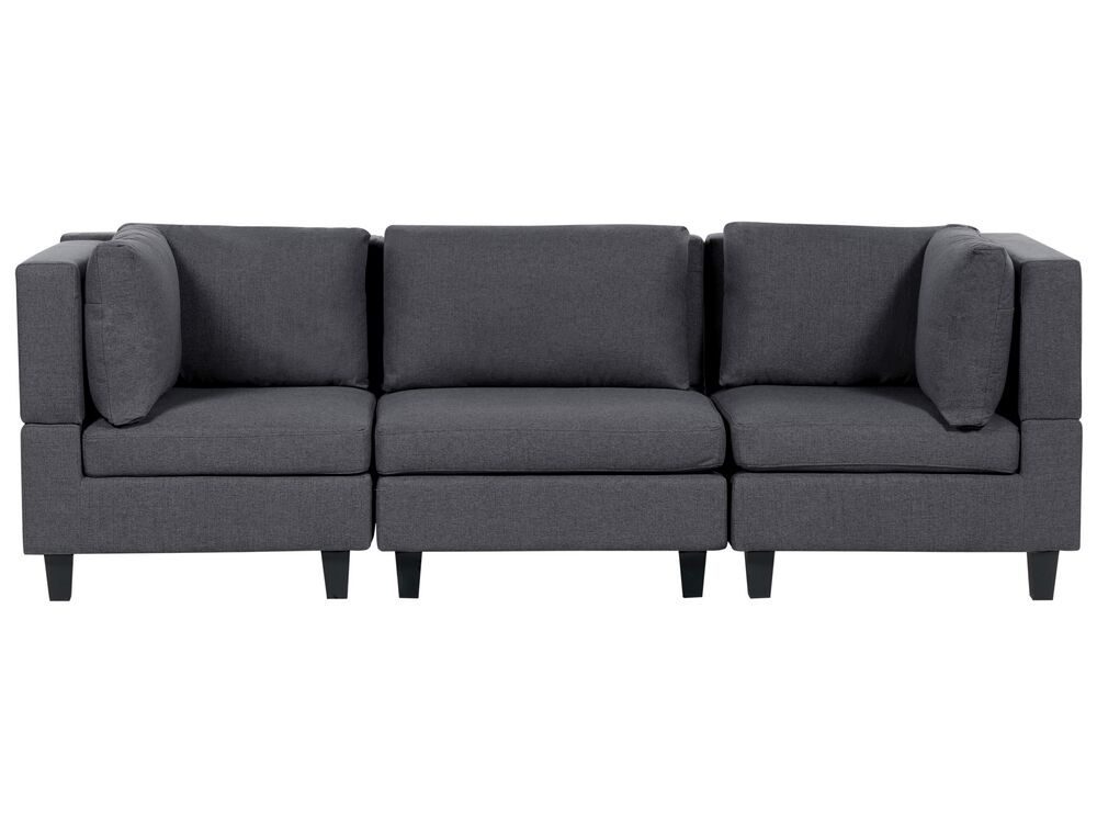 Modular Sofa 3 Seater UNSTAD Fabric Dark Grey