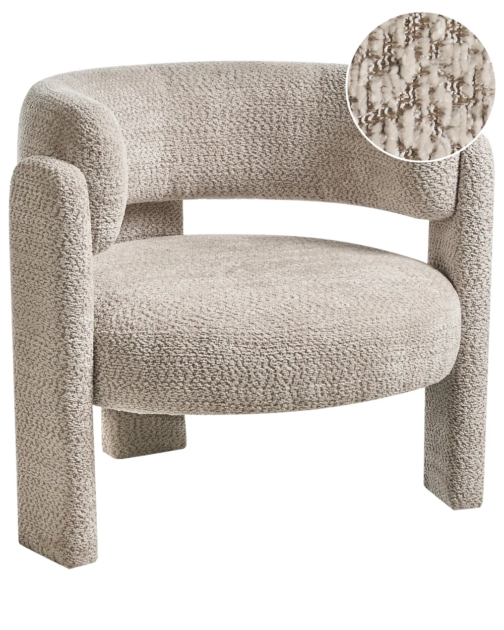 Sessel BUREA Chenillegewebe Hellbeige