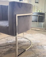 Sessel LARVIK Samtstoff Grau_957902