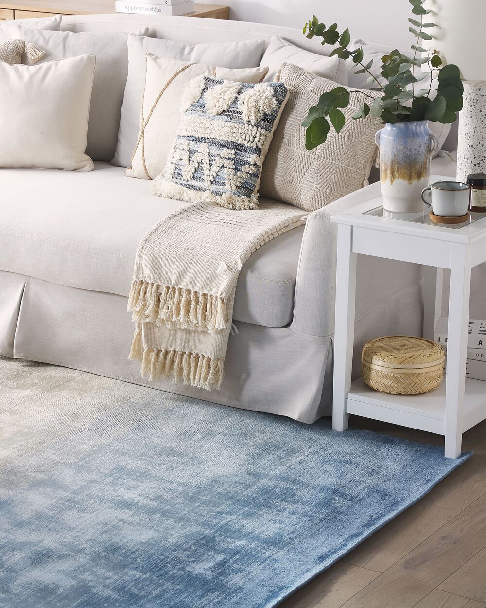 Rug ERCIS Blue 140 x 200 cm Viscose