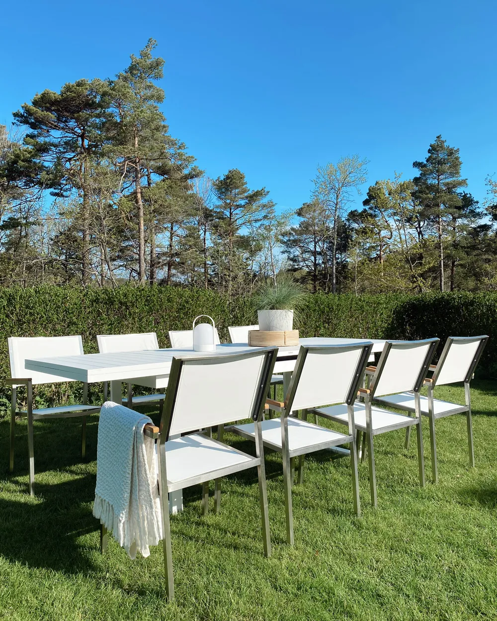 Gartenmöbel Set 8-Sitzer VALCANETTO/GROSSETO Metall Weiß_983514