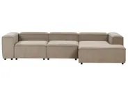 Modular Corner Sofa 4 Seater ARDAL Corduroy Light Brown Left Hand_940663