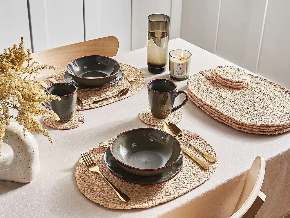 Tischset mit Untersetzern 12-teilig BUSHYLARK Jute Naturfarben