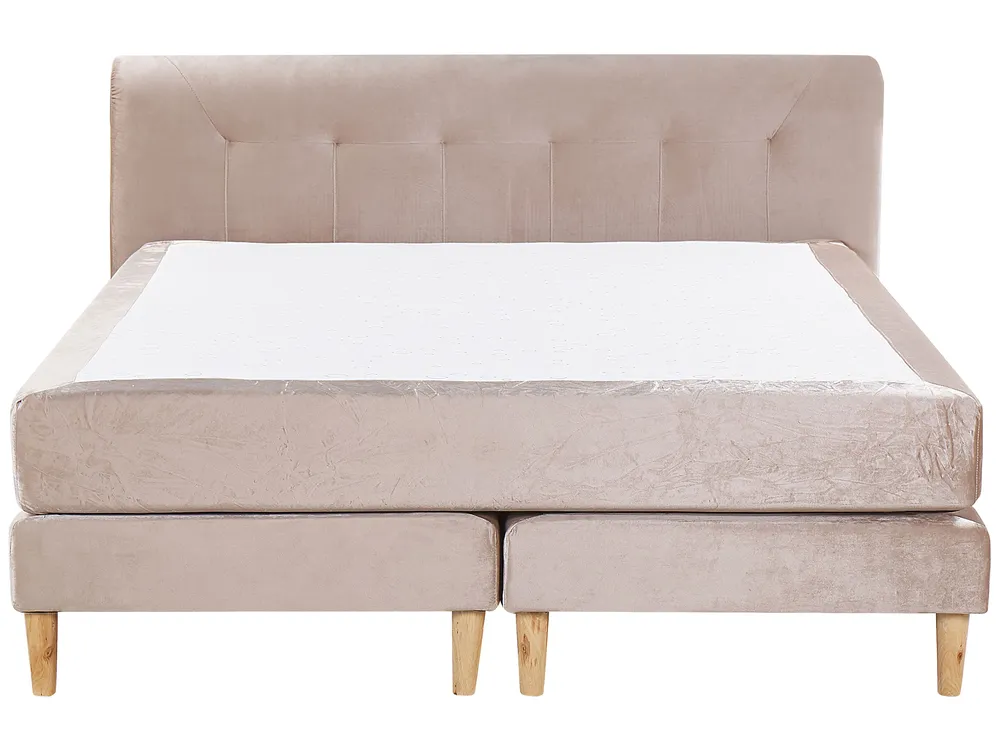 Divan Bed Velvet MARQUISE 160 x 200 cm (EU King Size) Beige_796652