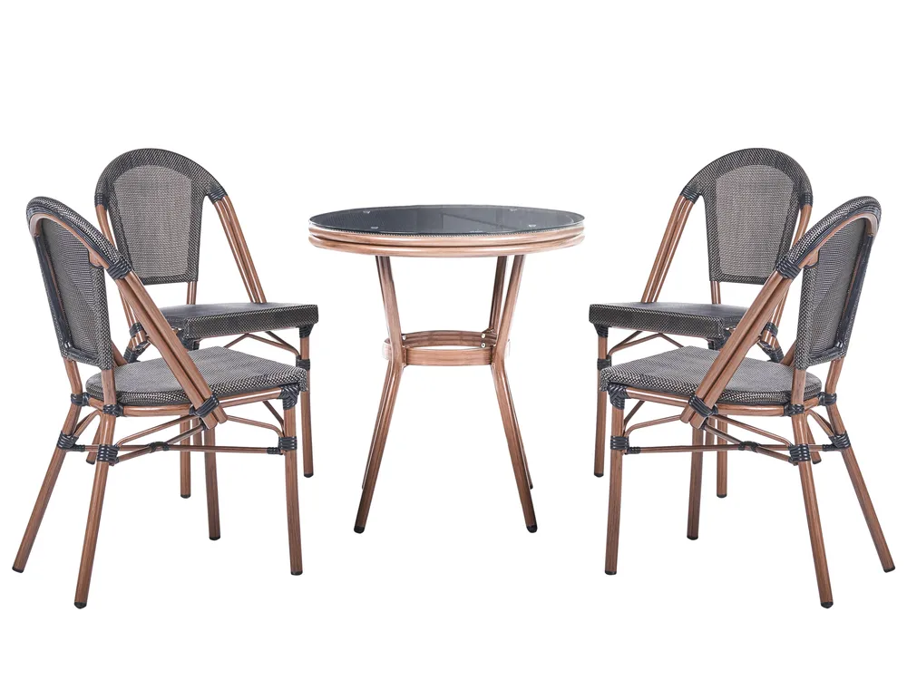 Gartenmöbel Set 4-Sitzer RIFREDDO Polyrattan Grau