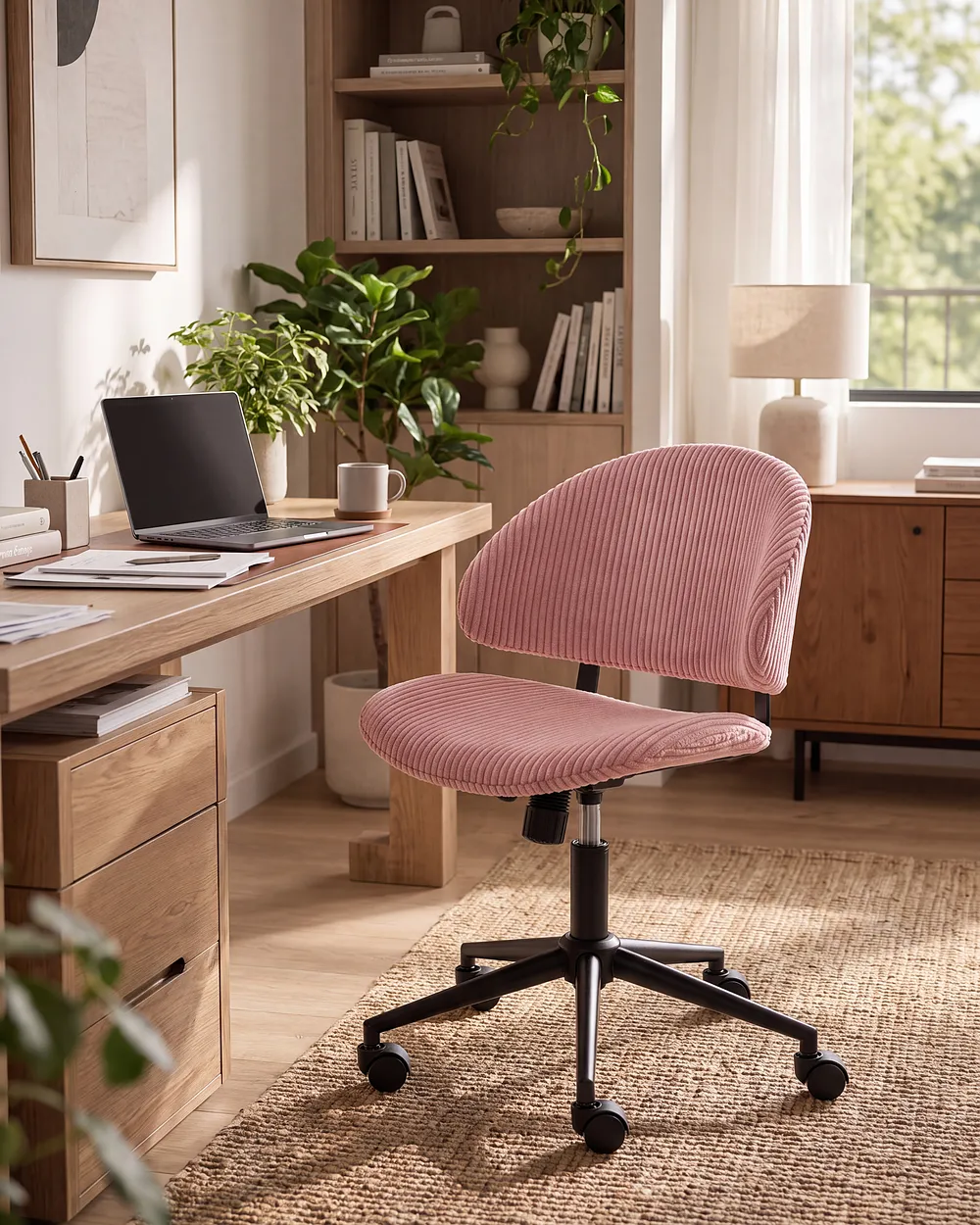 Bürostuhl KIANA Cord Rosa_1150935