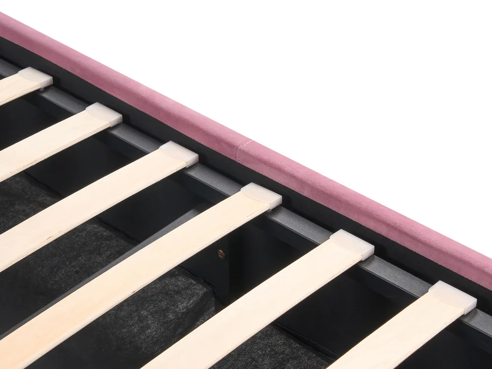 Bett mit Stauraum ROCHEFORT Samtstoff Rosa 180 x 200 cm_857453