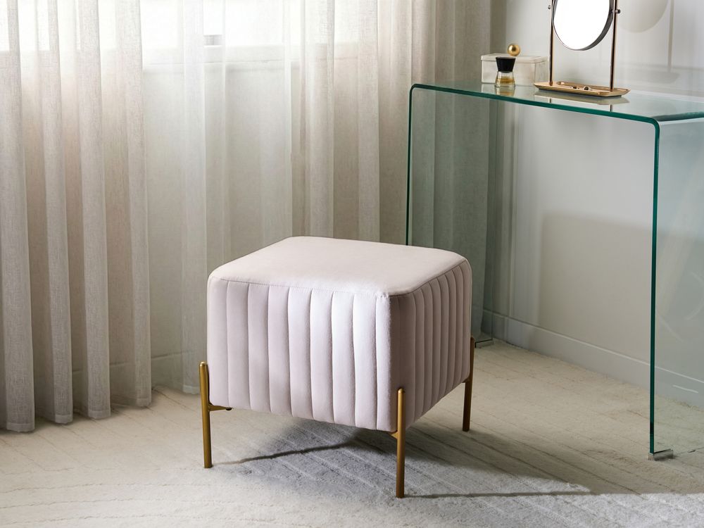 Footstool UTAH Velvet Taupe