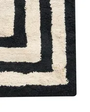 Bath Mat RISALU Black/ Beige 60 x 90 cm Cotton_1025906