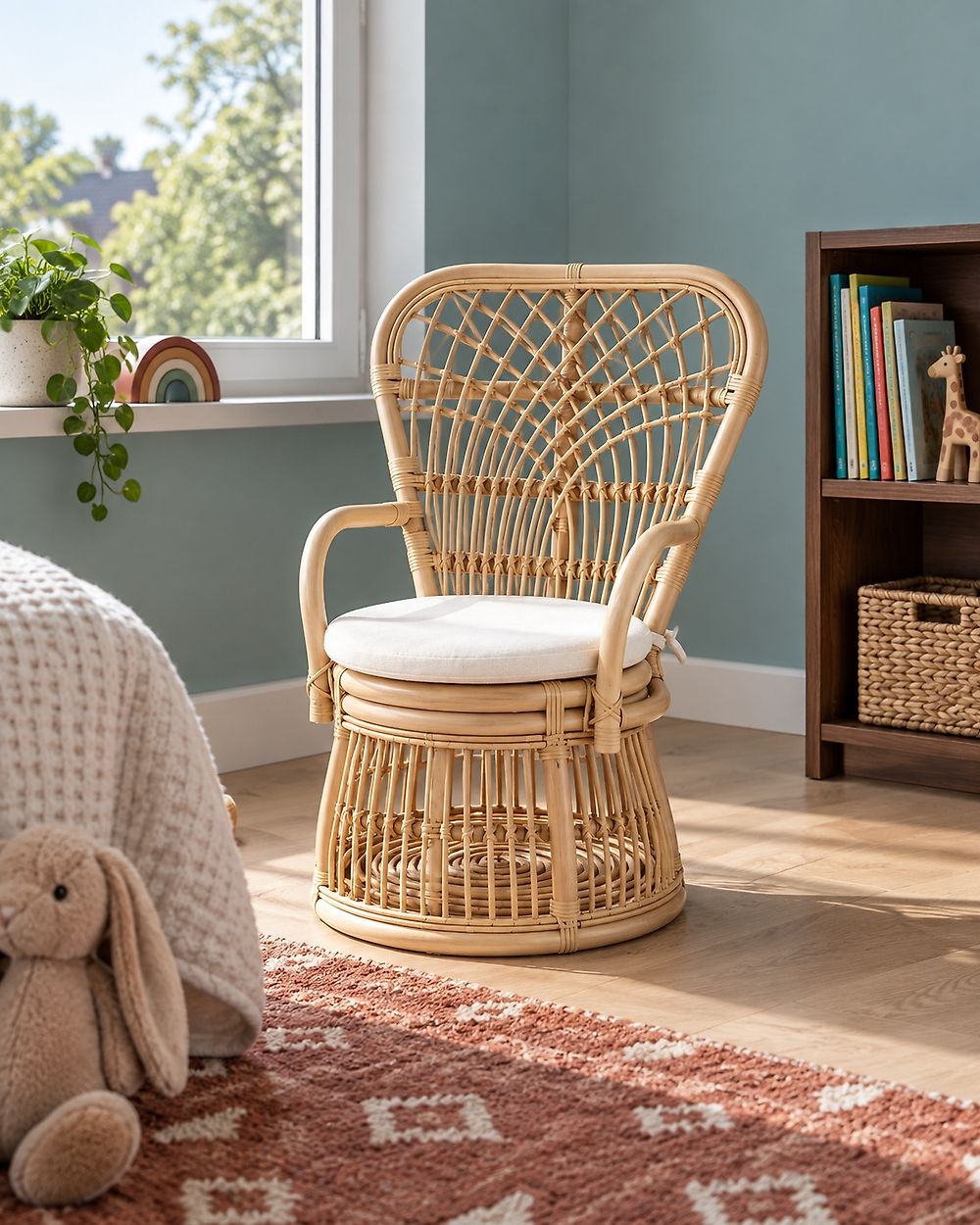 Kindersessel TEMENI Rattan Naturfarben