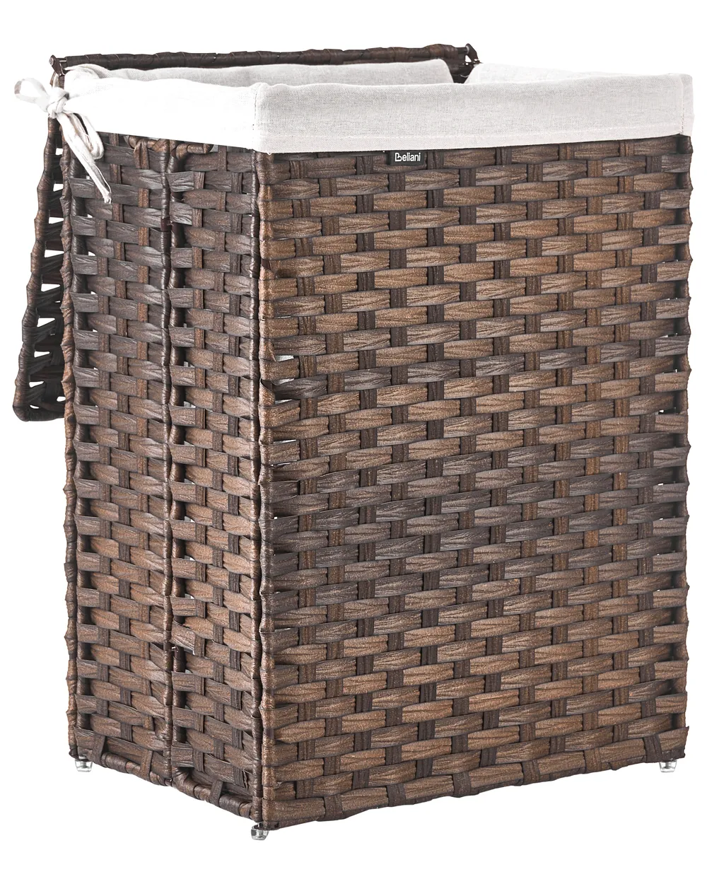 Laundry Basket with Lid MUCUBAJI Fabric Dark Brown 83 L_1063822