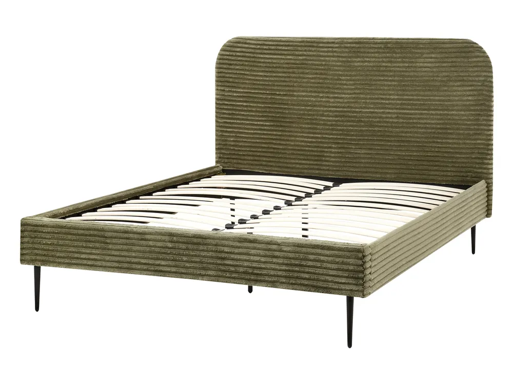 Bett mit Lattenrost Cord FLAYAT 140 x 200 cm Grün_967912