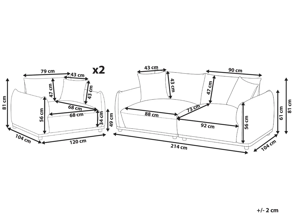 Sofa Set 5-Sitzer JUBEK Bouclé Cremeweiß_1078403