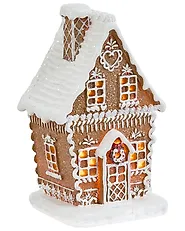 Weihnachtsdekoration 3er Set LED RIMPI 21/25/26 cm Haus Braun_1175145