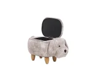 Storage Animal Stool DOGGY Dog Velvet Beige_783223
