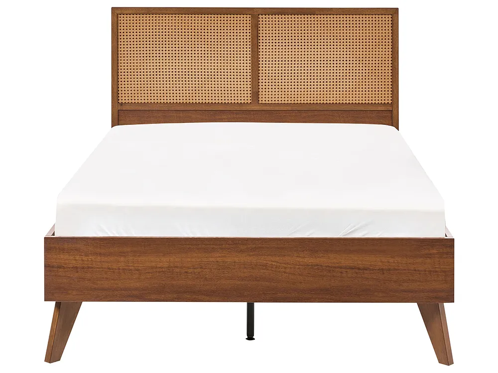 Bed PE Rattan MONPAZIER 120 x 200 cm (EU Small Double) Dark Brown_1037773