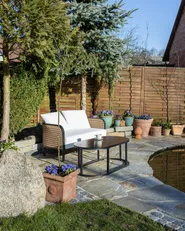 Lounge Set mit Tisch 2-Sitzer MONTEFALCO Metall Weiß_979270